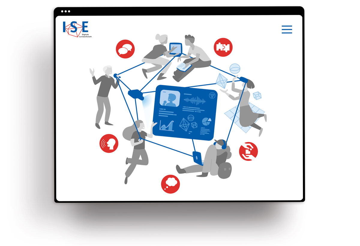 Logo, Illustrationen und Piktogramme für digitales Lernprojekt